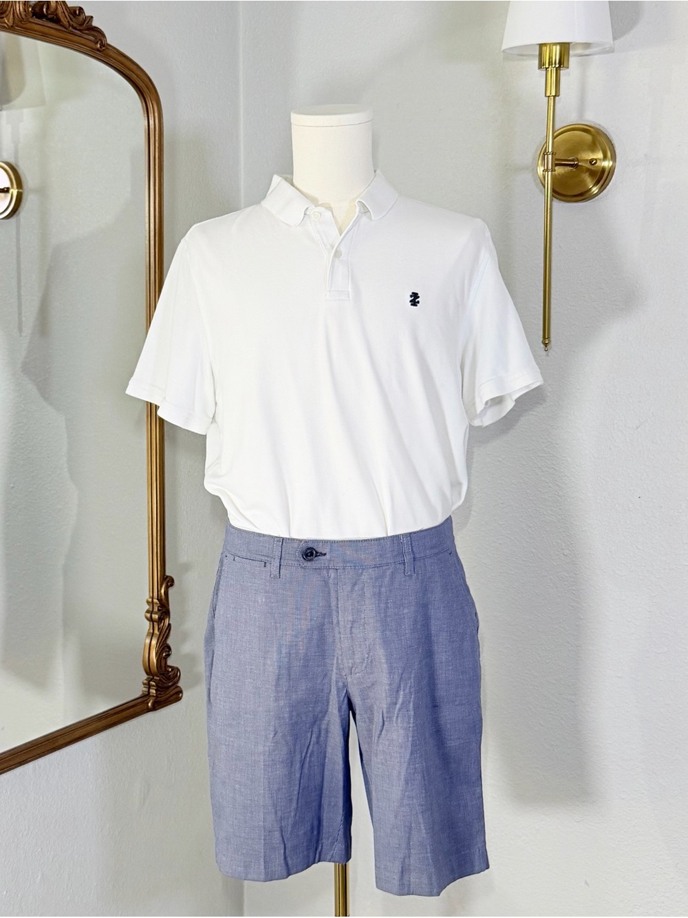 Ted Baker London Mens Size 32R Blue Textured Chino Shorts Smart Casual Dapper